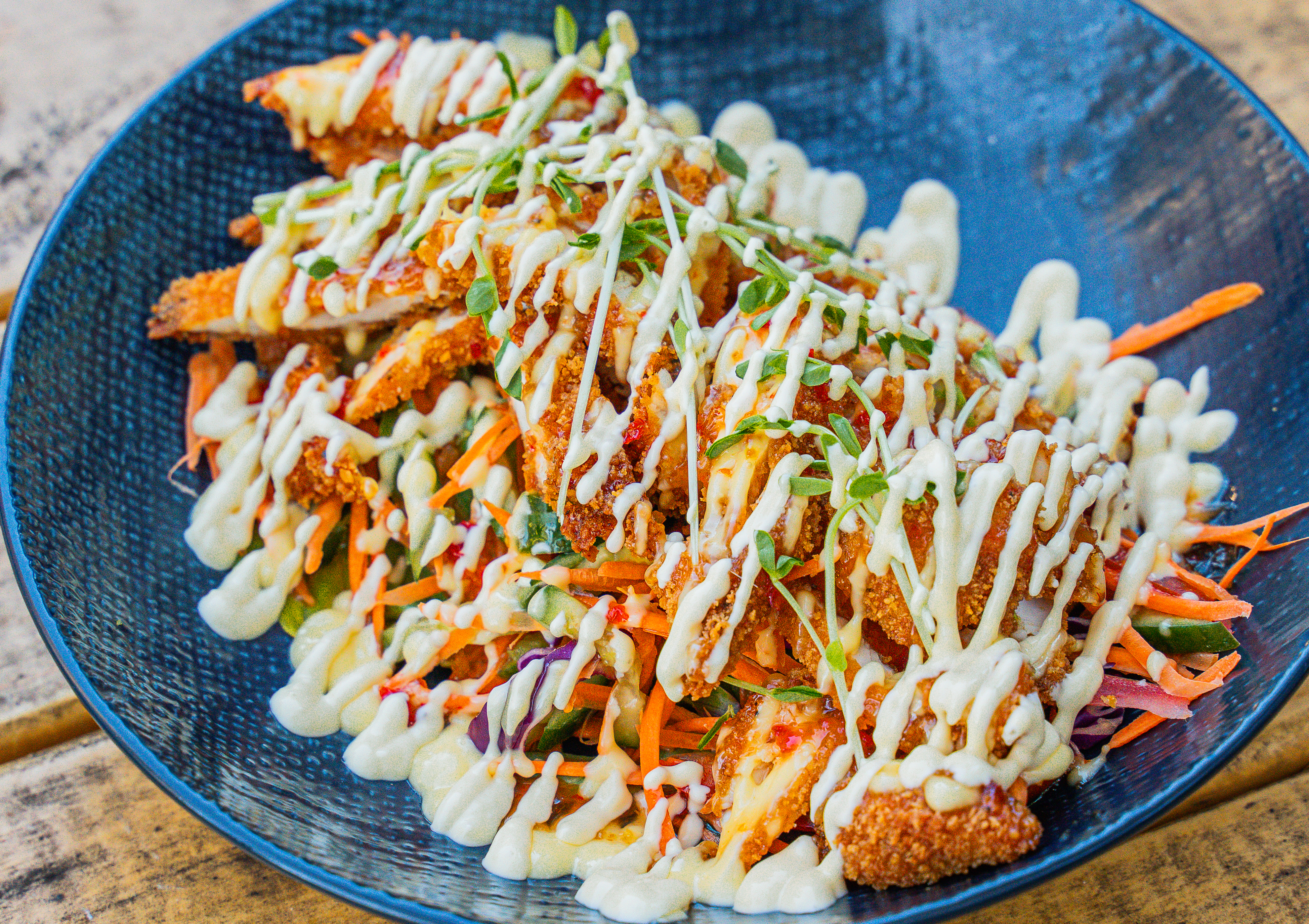 Crispy Chicken Salad with sweet chilli